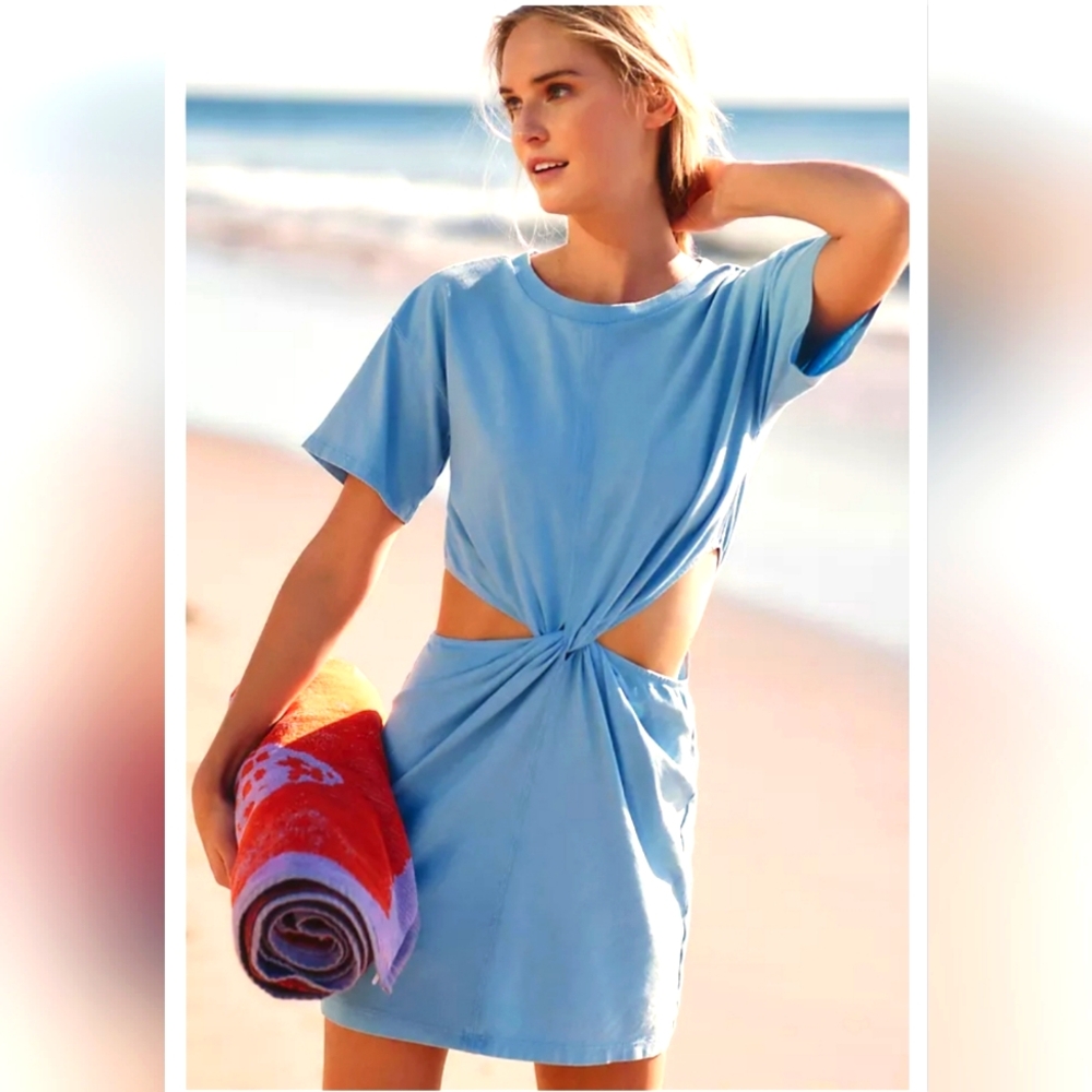 L*SPACE | ANTHROPOLOGIE | REVOLVE Lost Winds Mini Tshirt Dress Aura Blue Large